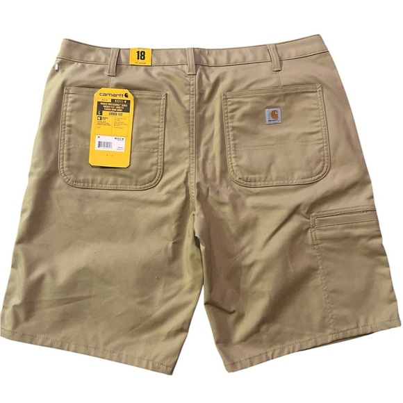 Women’s Carhartt Plus Size Utility Cargo Shorts Tan Canvas Size 18 NWT - Picture 3 of 8